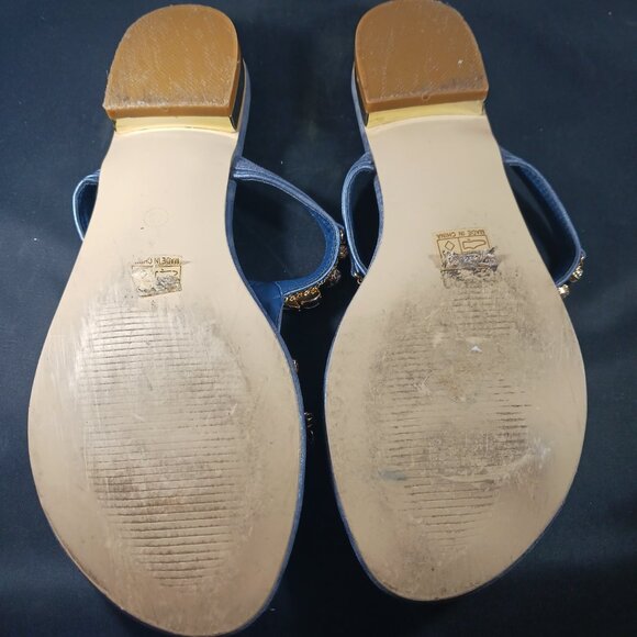 Patrizia By Spring Step Jeweled Blue Thong Sandal size 40 / US size 9 - Picture 9 of 10